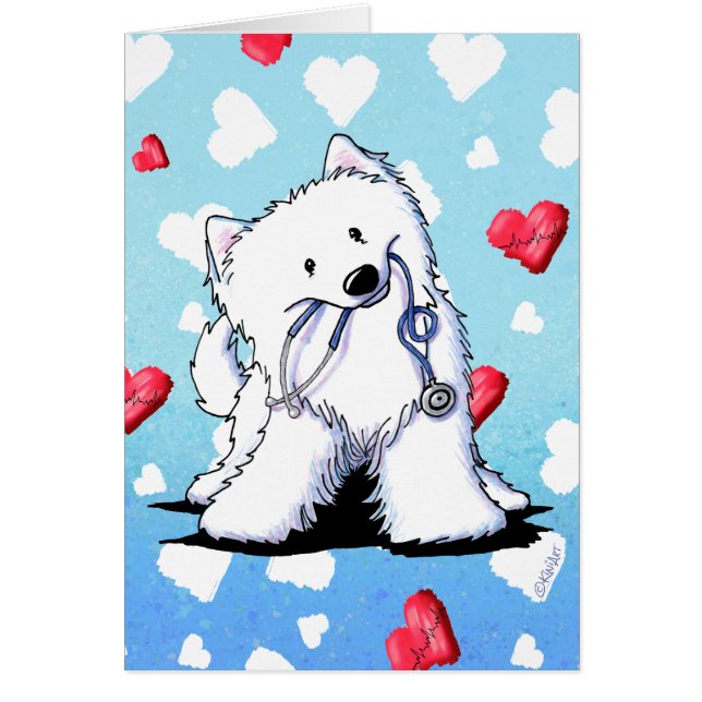 KiniArt Doktor Samoyed Hälsningskort (Framsidan)