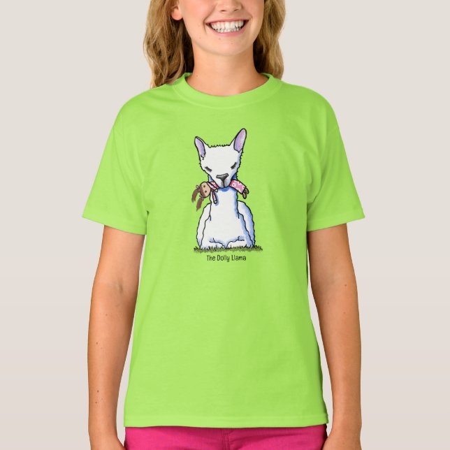 KiniArt Dolly Llama T Shirt (Framsida)