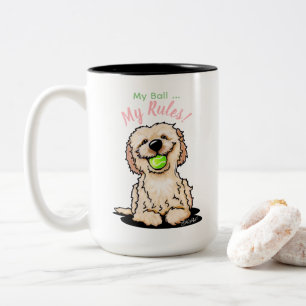 KiniArt Doodle Hund MY BOLL Två-Tonad Mugg