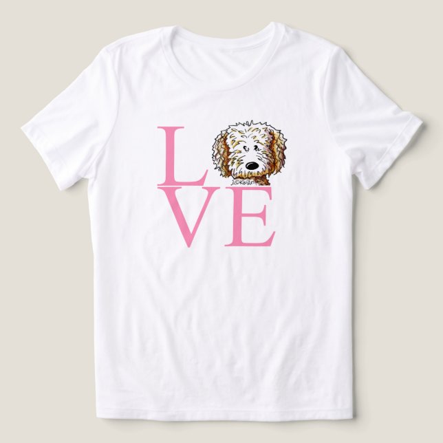 KiniArt Doodle Kärlek T Shirt (Design Framsida)
