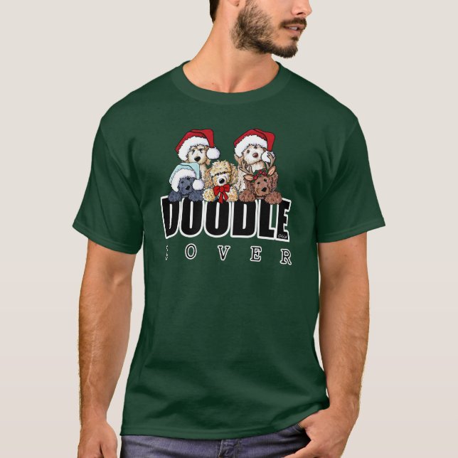 KiniArt Doodle Lover Christmas T-Shirt (Framsida)