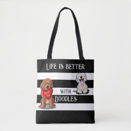KiniArt DoodleMoji Tote Bag Tygkasse