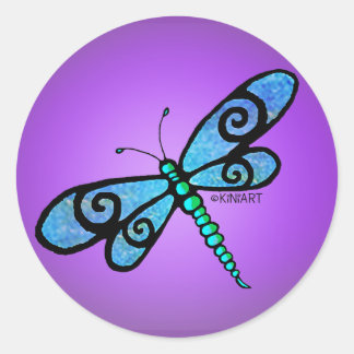 KiniArt Dragonfly Stickers Runt Klistermärke