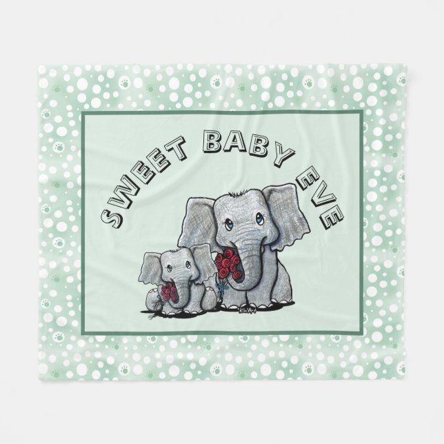 KiniArt Elephant Fleece Blanket (Framsidan (Horisontell))