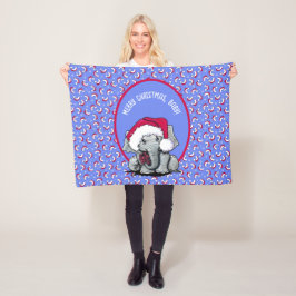 KiniArt Elephant jul Fleece Blanket