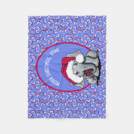 KiniArt Elephant jul Fleece Blanket