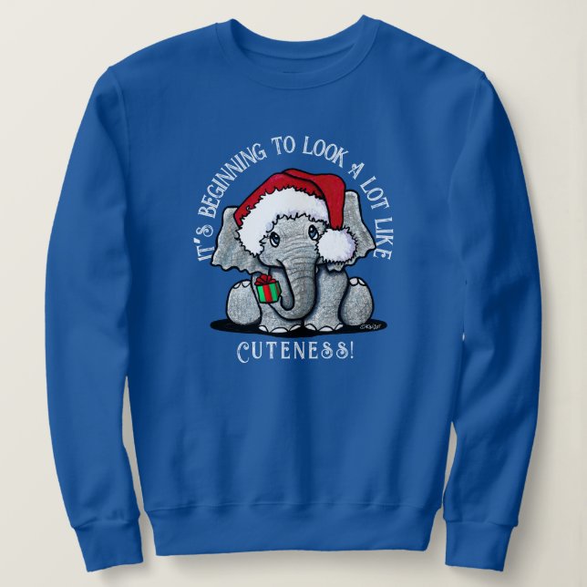 KiniArt Elephant-jultröja T Shirt (Design framsida)
