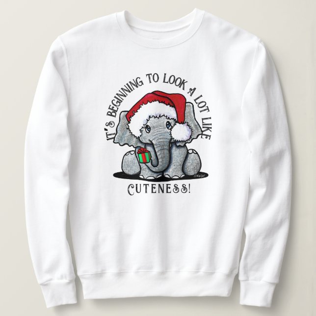 KiniArt Elephant-jultröja T Shirt (Design framsida)