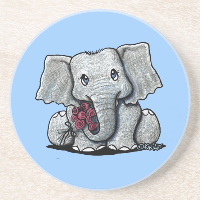 KiniArt Elephant Underlägg Sandsten (Framsidan)