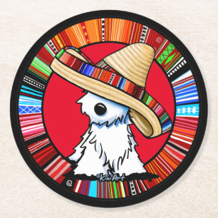 KiniArt Fiesta Westie Underlägg Papper Rund