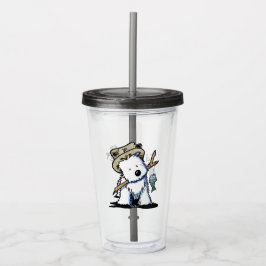 KiniArt Fiske Westie Akryl Tumbler Take Away Mugg