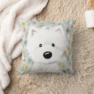 KiniArt Fluffiga Westie Intryck Kudde
