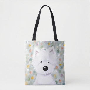 KiniArt Fluffiga Westie Intryck Tygkasse