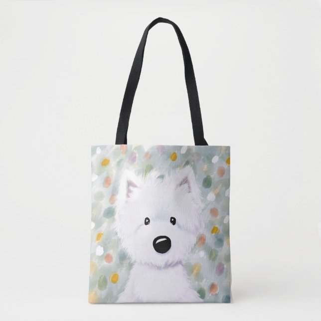 KiniArt Fluffiga Westie Intryck Tygkasse (Framsida)