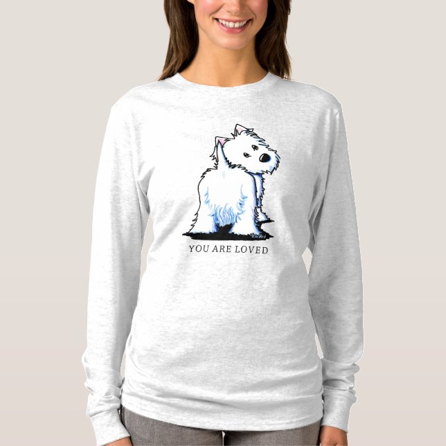 KiniArt Fluffyrummen Westie T Shirt (Framsida)