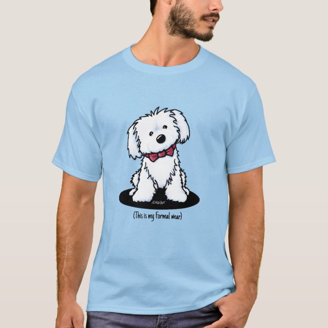 KiniArt Formell Klänning Malteser T-Shirt (Framsida)