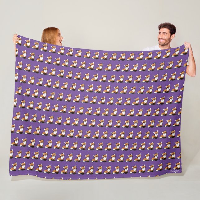 KiniArt Fox Valps Fleece Blanket (På plats)