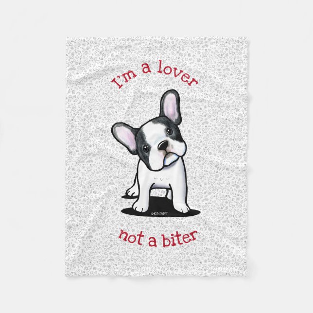 KiniArt Fransk Bulldog Fleece Blanket (Framsidan)