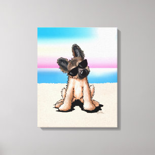 KiniArt German Shepherd Beach Canvastryck