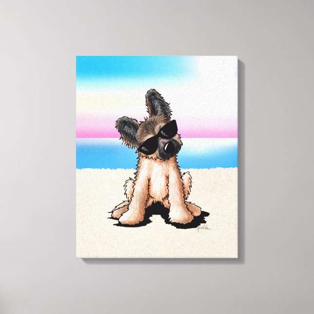 KiniArt German Shepherd Beach Canvastryck (Framsida)