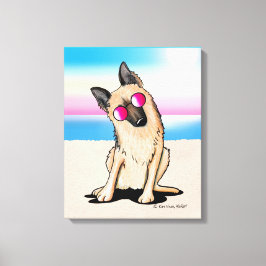 KiniArt German Shepherd Beach Canvastryck