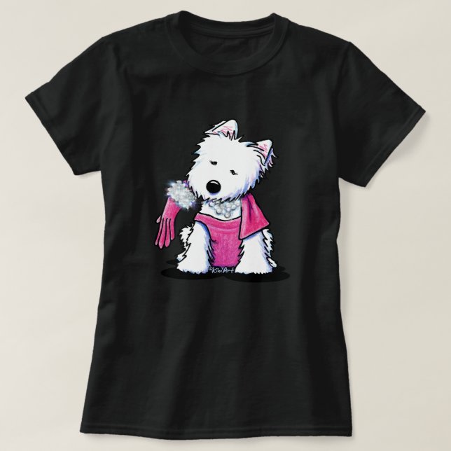 KiniArt Glamor Westie T Shirt (Design framsida)