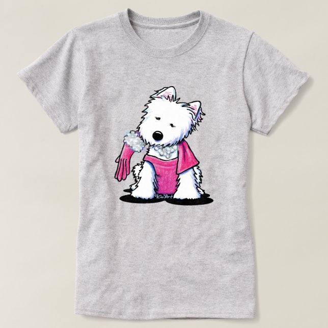KiniArt Glamour Westie  T Shirt (Design framsida)