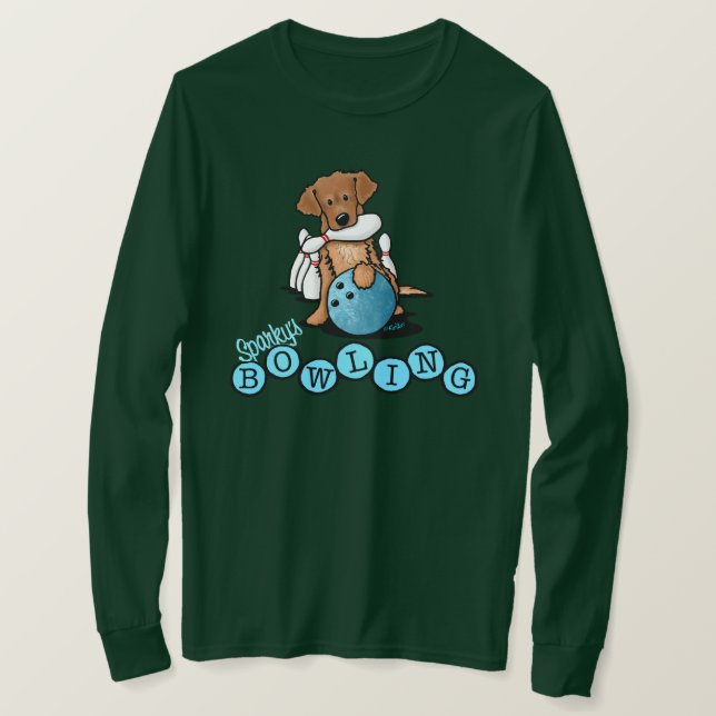 KiniArt Golden Retriever Bowling T Shirt (Design framsida)