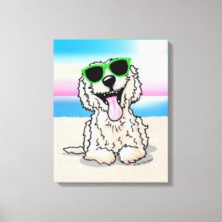 KiniArt Goldendoodle Hund Beach Canvastryck