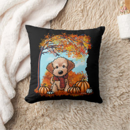 KiniArt Goldendoodle Puppy Hösten Kudde