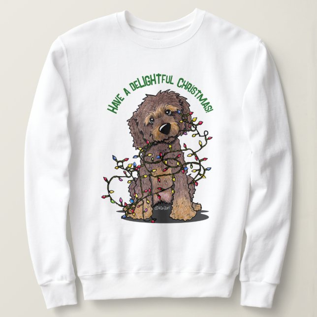 KiniArt Goldendoodle - underbar jul T Shirt (Design framsida)