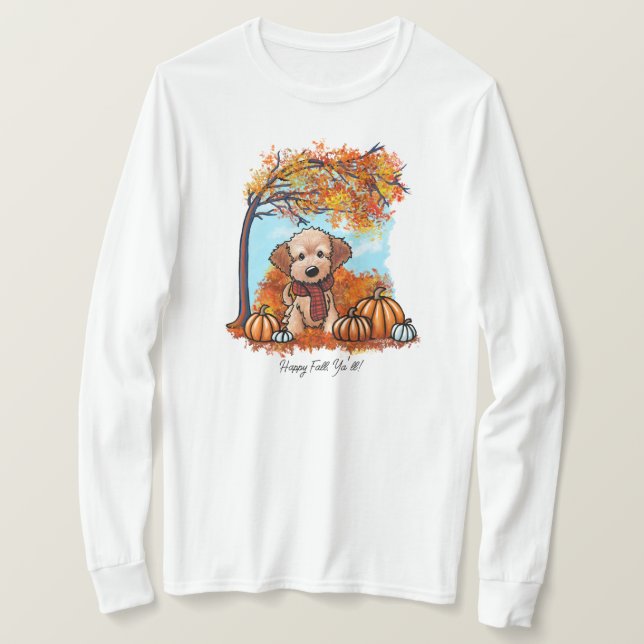 KiniArt Goldendoodle-Valp - höst T Shirt (Design framsida)