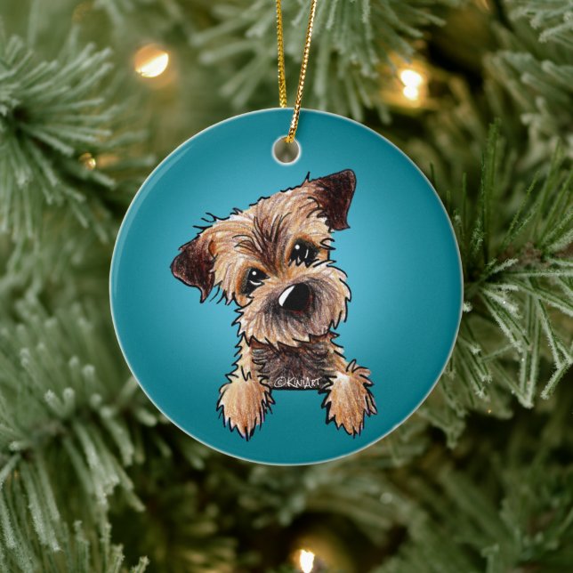 KiniArt Gräns Terrier Ceramic Ornament (Träd)