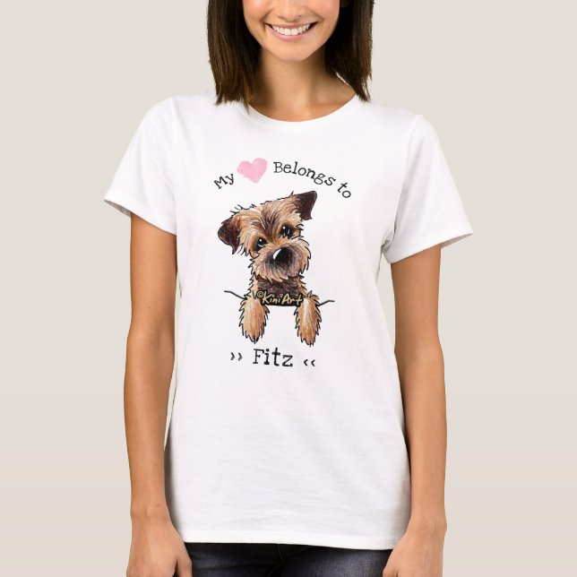 KiniArt Gräns Terrier MY HEART-TILLHÖR T Shirt (Framsida)