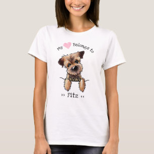 KiniArt gränsTerrier MIN HJÄRTATILLHÖR T Shirt