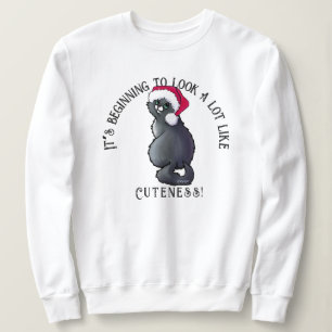 KiniArt Grått Kat Julsötskjorta T Shirt