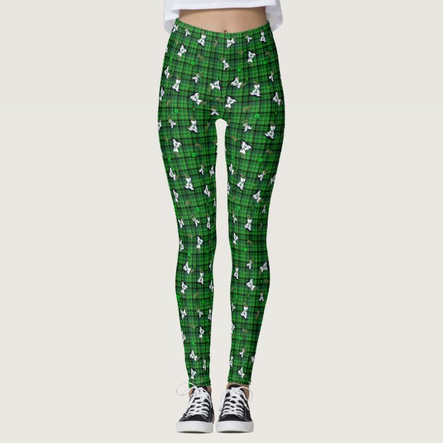 KiniArt Grönt Play Westies Leggings (Framsida)