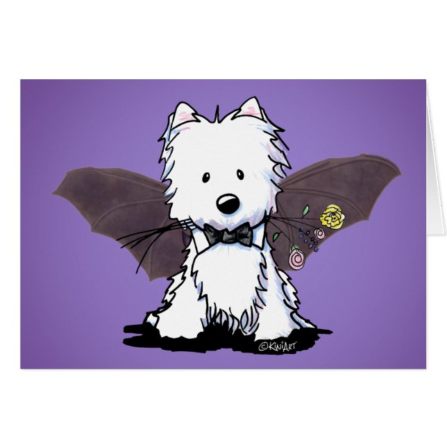 KiniArt Halloween Westie Terrier OBS Kort (Framsidan Horizontal)