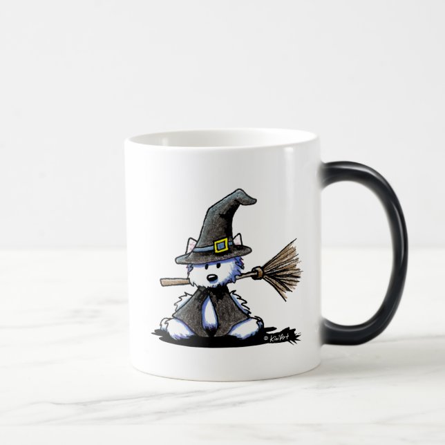 KiniArt Halloween Westie Witch Magisk Mugg (Höger)