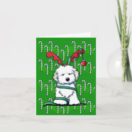 KiniArt Havanese Reindeer julkort Helgkort