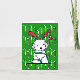 KiniArt Havanese Reindeer julkort Helgkort