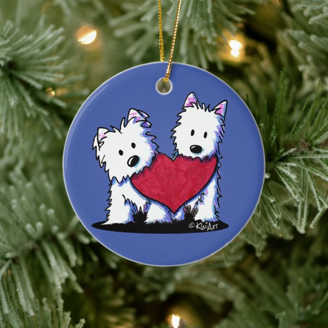 KiniArt Heartfe Westies Ornament (Träd)