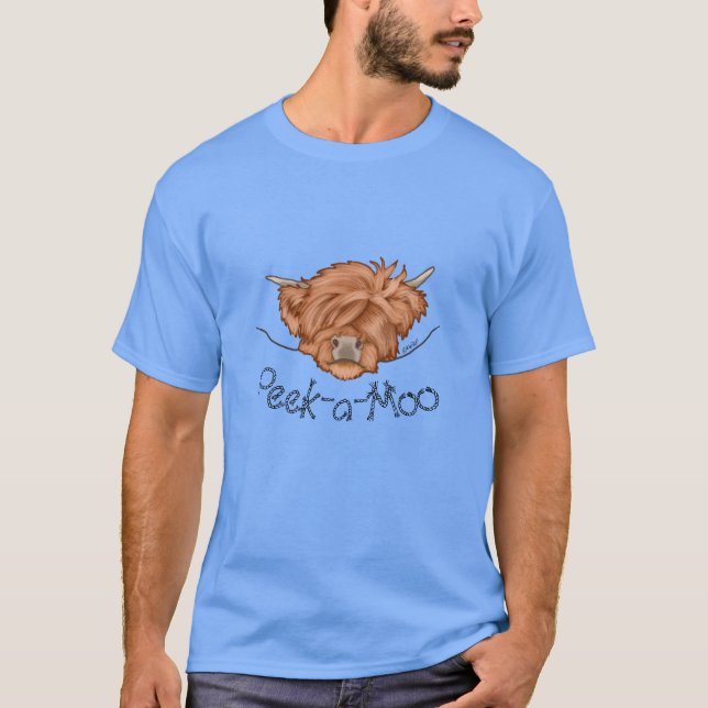 KiniArt Highland Cow T-Shirt (Framsida)