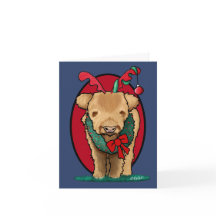 KiniArt Highland Ko Christmas-kort