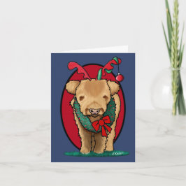 KiniArt Highland Ko Christmas-kort Tack Kort