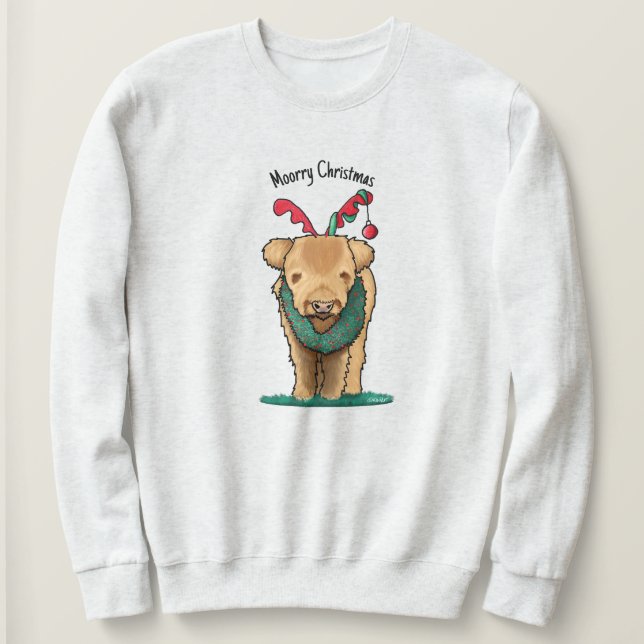 KiniArt Highland Ko Christmas T Shirt (Design framsida)