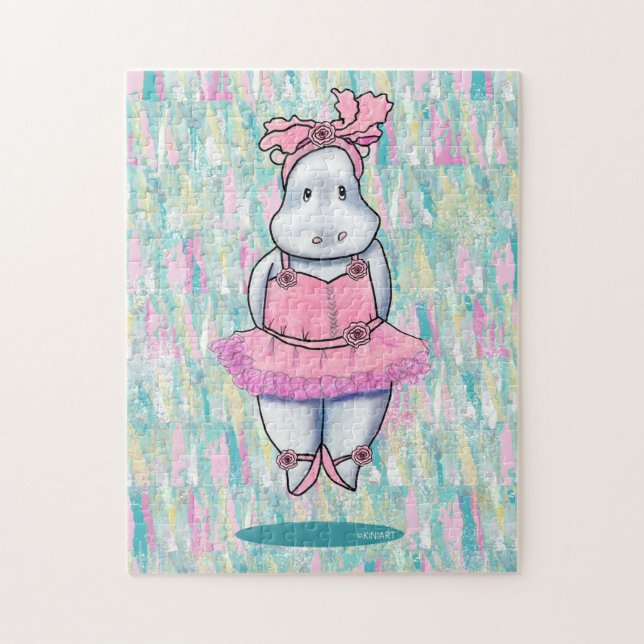 KiniArt Hippo Ballerina Pussel (Vertikal)