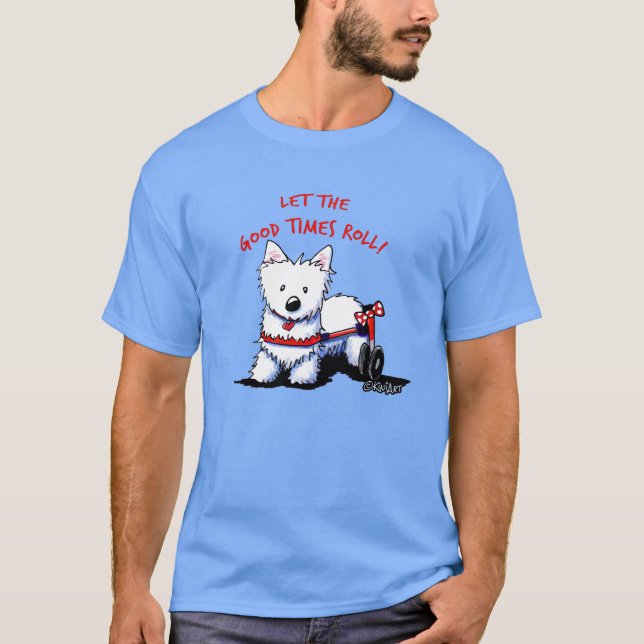 KiniArt Hjul Westie T Shirt (Framsida)