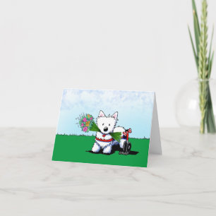 KiniArt Hjul Westie - tackkort Helgkort