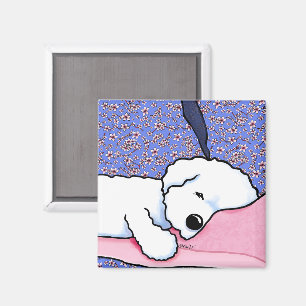 KiniArt Hund Tired Bichon Magnet